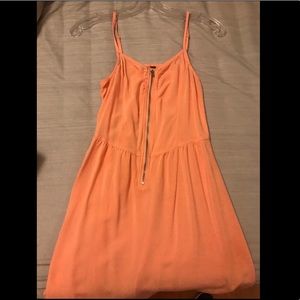 Peach zip front dress